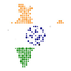 India Silhouette Pixelated pattern map illustration