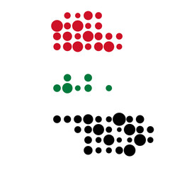 Iraq Silhouette Pixelated pattern map illustration