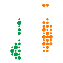 Ireland Silhouette Pixelated pattern map illustration