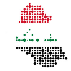 Iraq Silhouette Pixelated pattern map illustration