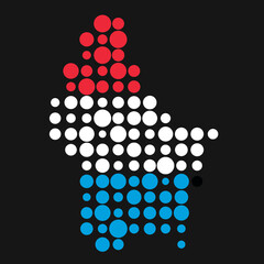 Luxembourg Silhouette Pixelated pattern map illustration
