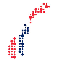 Norway Silhouette Pixelated pattern map illustration