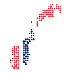 Norway Silhouette Pixelated pattern map illustration