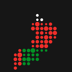 Oman Silhouette Pixelated pattern map illustration