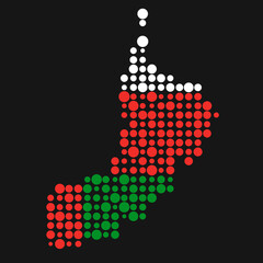 Fototapeta premium Oman Silhouette Pixelated pattern map illustration