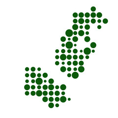 Pakistan Silhouette Pixelated pattern map illustration