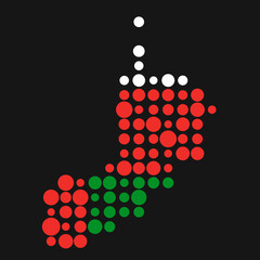 Oman Silhouette Pixelated pattern map illustration