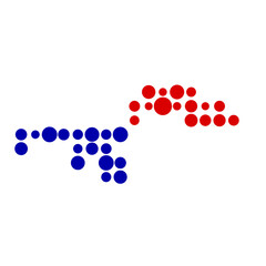 Panama Silhouette Pixelated pattern map illustration