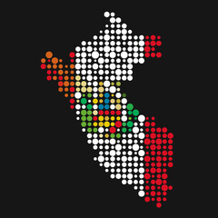 Peru Silhouette Pixelated pattern map illustration