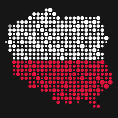 Poland Silhouette Pixelated pattern map illustration