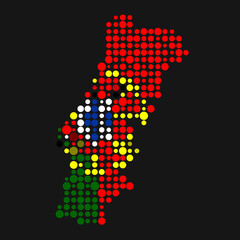Portugal Silhouette Pixelated pattern map illustration
