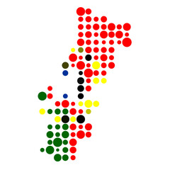 Portugal Silhouette Pixelated pattern map illustration