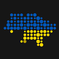 Ukraine Silhouette Pixelated pattern map illustration