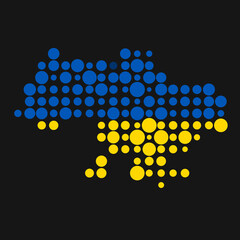 Ukraine Silhouette Pixelated pattern map illustration