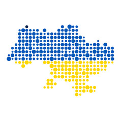 Ukraine Silhouette Pixelated pattern map illustration