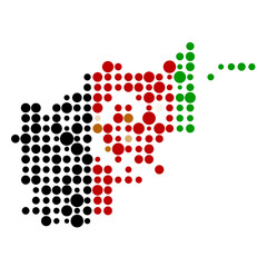 Afghanistan Silhouette Pixelated pattern map illustration