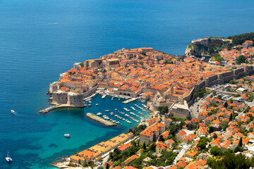 Naklejka premium Aerial view of old city Dubrovnik