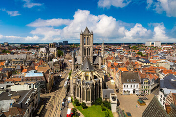 Fototapeta premium Panoramic view of Gent
