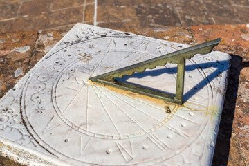 Ancient sundial in Evora, Portugal
