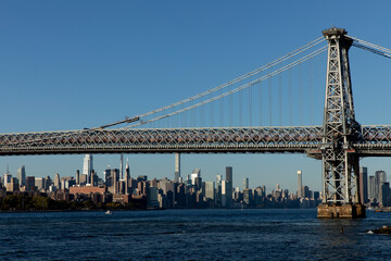 East River Manhattan skyline on a clear sunny day