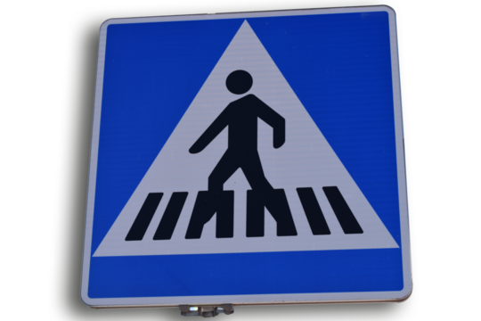 Señal de tráfico de paso de cebra. 