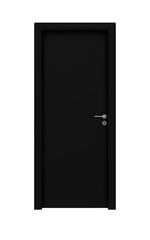black door isolated on PNG transparent background
