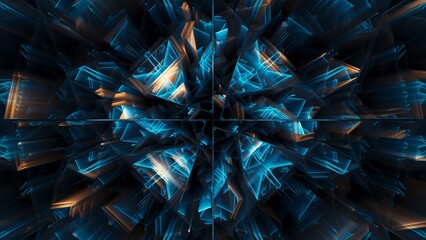 Blue fractal background - 551179879