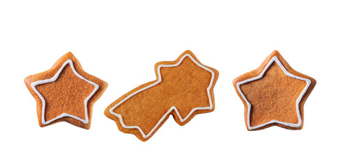 Gingerbread christmas cookies isolated on white background