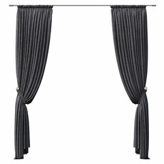 curtain isolated on white background, 3D illustration, cg render