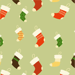 seamless christmas pattern socks
