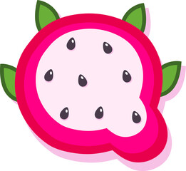 Obraz premium Dragon fruit style alphabet text, letter Q