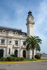 Fototapeta premium Clock tower by the pier