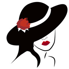 woman with hat and rose 2