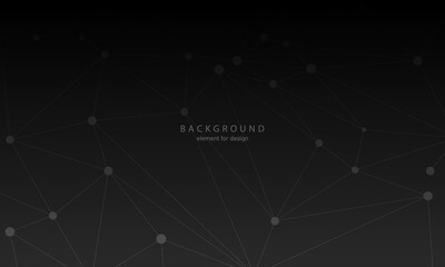 Abstract black background technology connection. Low poly, Molecule And Communication Background. Connection structure. Vector science background. Polygonal