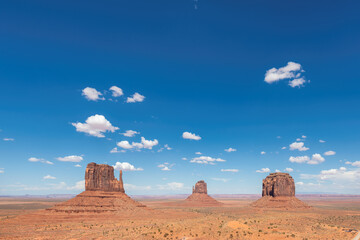 Blue sky at Sunny desert landscape in Monument Valley, Arizona, USA