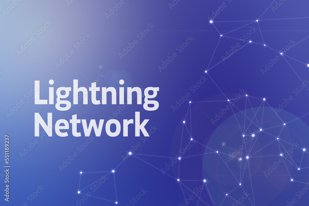 Poster title image of the word lightning network. it is a web3 related term.