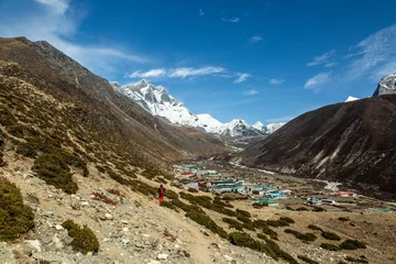 Crédence de cuisine en verre imprimé Lhotse Dingboche Village, Himalayas, Nepal