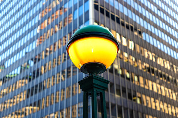 Subway entrance lamp in New York