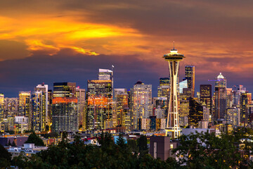 Seattle cityscape and Space Needle