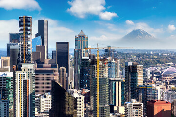 Obraz premium Aerial view of Seattle, USA