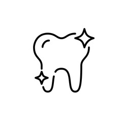 Healthy shining tooth icon. Pixel perfect, editable stroke art