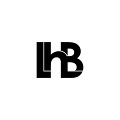 lhb letter initial monogram logo design