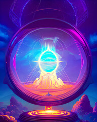 The Glass of Time Essence - Futuristic Graphic Art
