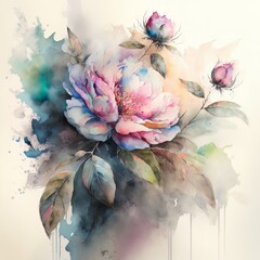 Watercolor Illustration of Flowers
