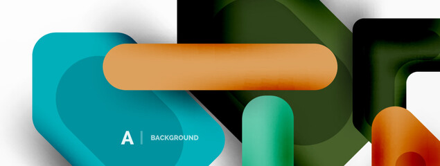 Minimal geometric abstract background. Colorful geometric blocks. Lines, squares and triangles composition wallpaper