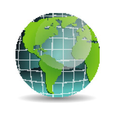 earth globes isolated on white