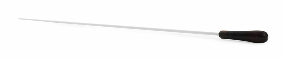 Conductor's baton isolated on white. Direction of musical performance