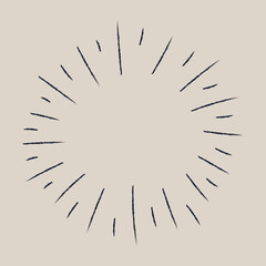 Obraz premium Vintage hand drawn sunburst. Vector illustration