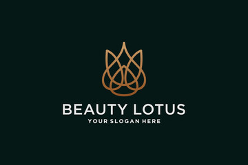 Beautiful lotus flower logo design