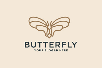 Luxury butterfly line logo design